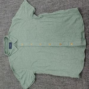 Lucky Brand linen-blend short sleeve shirt